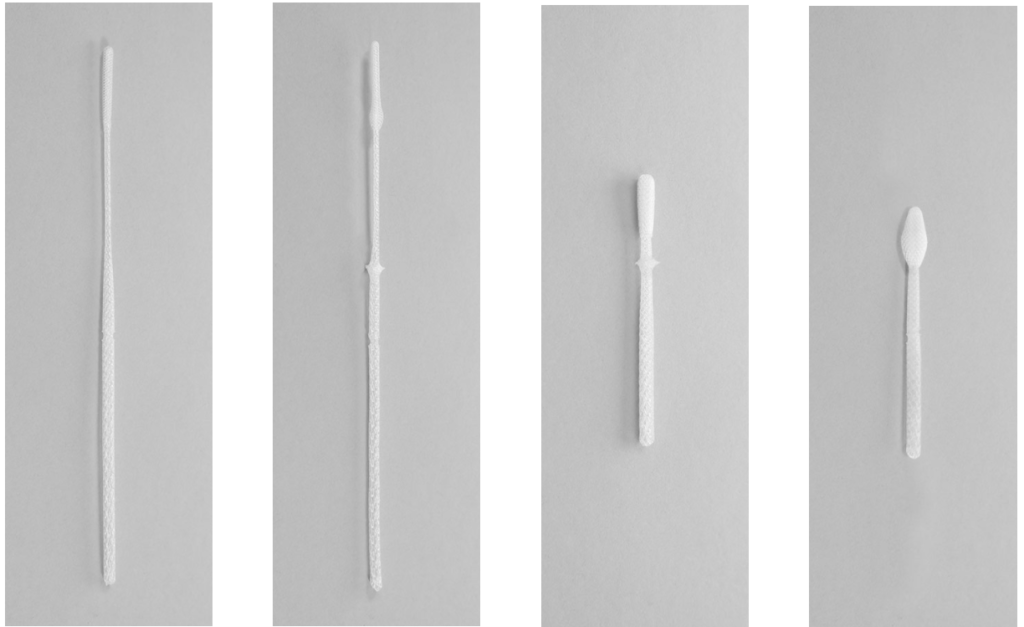 サンプル事例数種類。用途に合わせて長さや大きさなどを柔軟に変更できる。