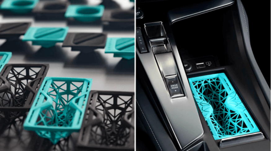 3Dプリントされたカップホルダー　出典：Stellantis社