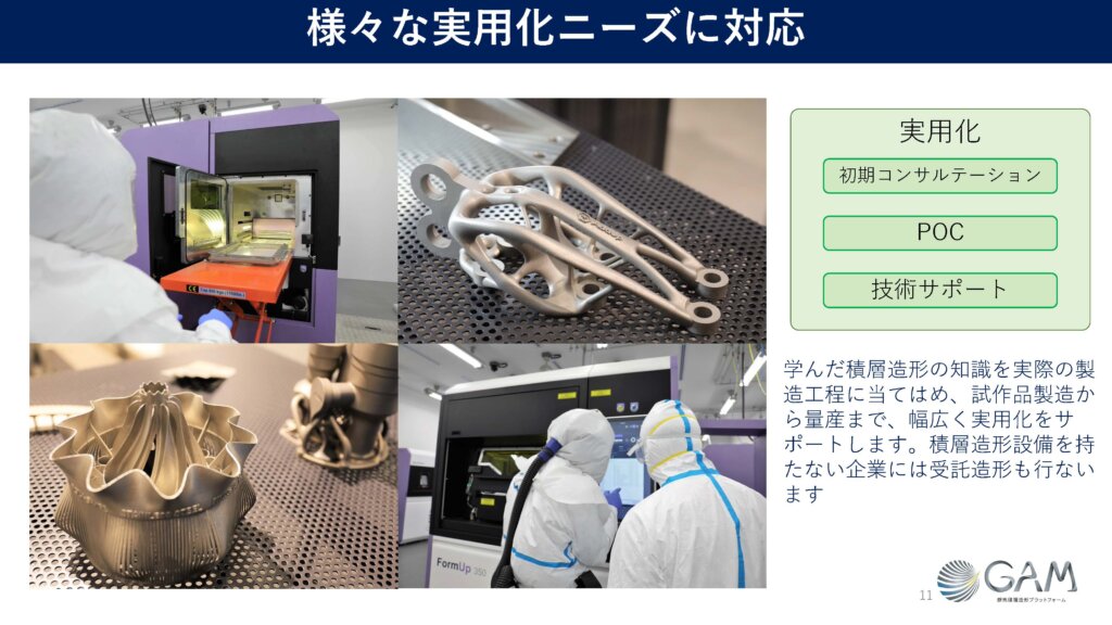 GAMの3Dプリンティング技術実用化支援