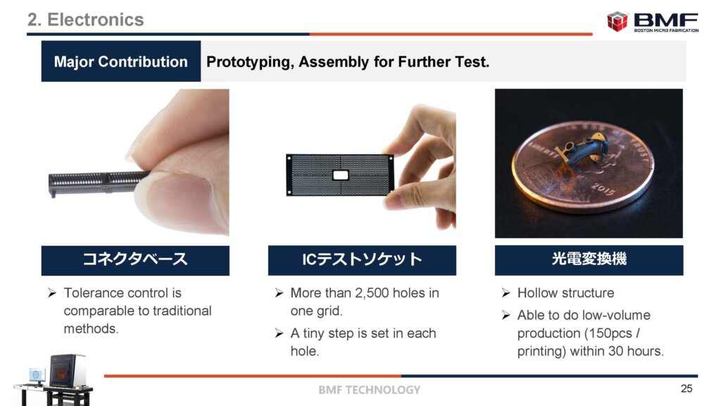 電子部品産業におけるBMFの3Dプリンター活用例