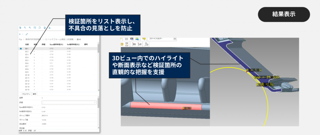 問題箇所はハイライト表示