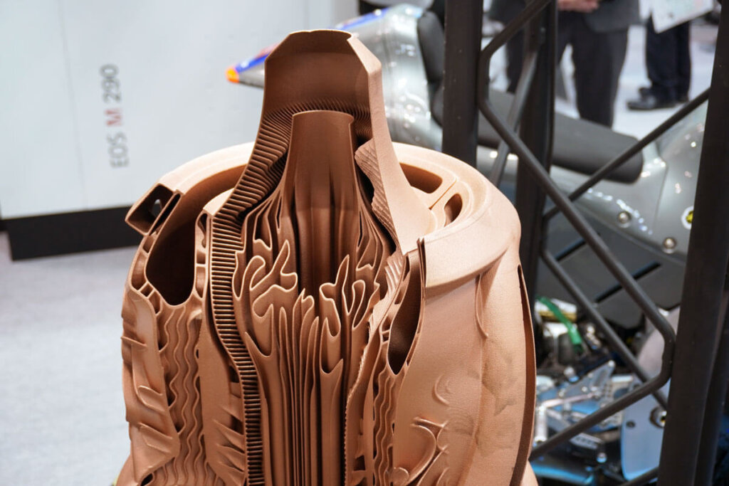NTTデータザムテクノロジーズの3Dプリント造形物、ロケットエンジン