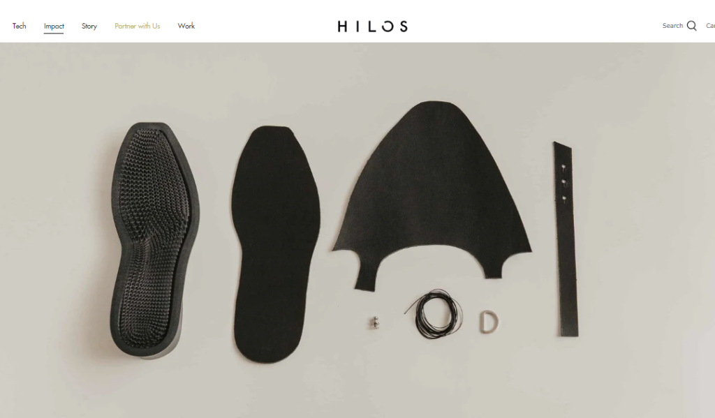 HIlosのシューズは部品点数が抑えられており、分別しやすいようにデザインされている(同社サイトより)