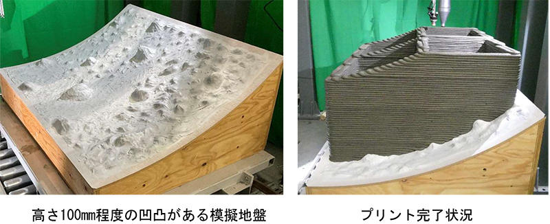 模擬地盤上でのプリント実証(出典:大成建設)