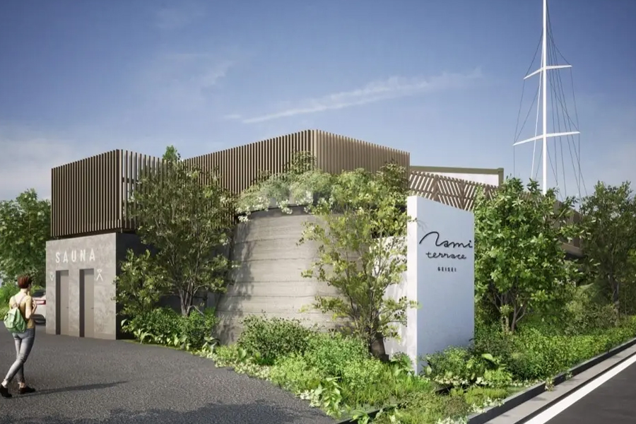 建設用3Dプリンターで印刷したサウナメランジュの外観イメージ