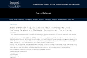Nano Dimensionのニュースリリース