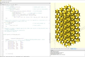 ソフトウェアでジャイロイド構造を生成している画面。