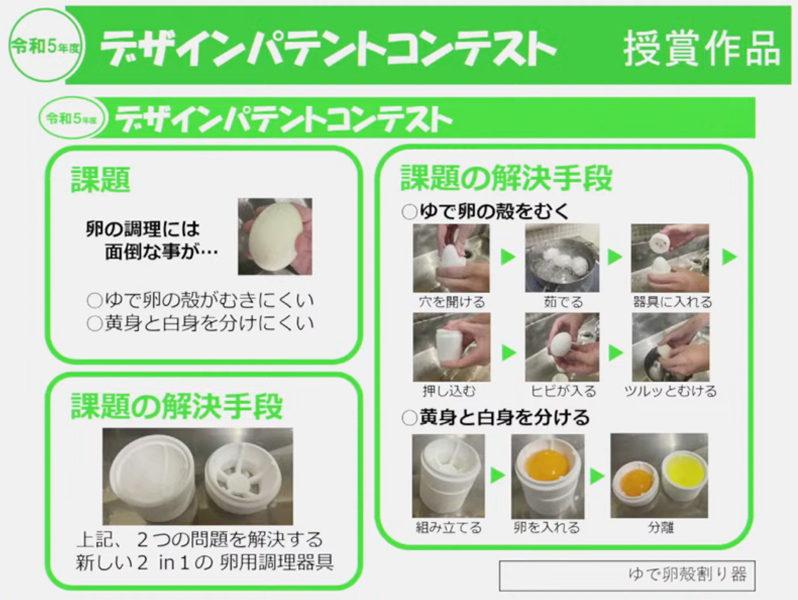 ゆで卵割り器の機能