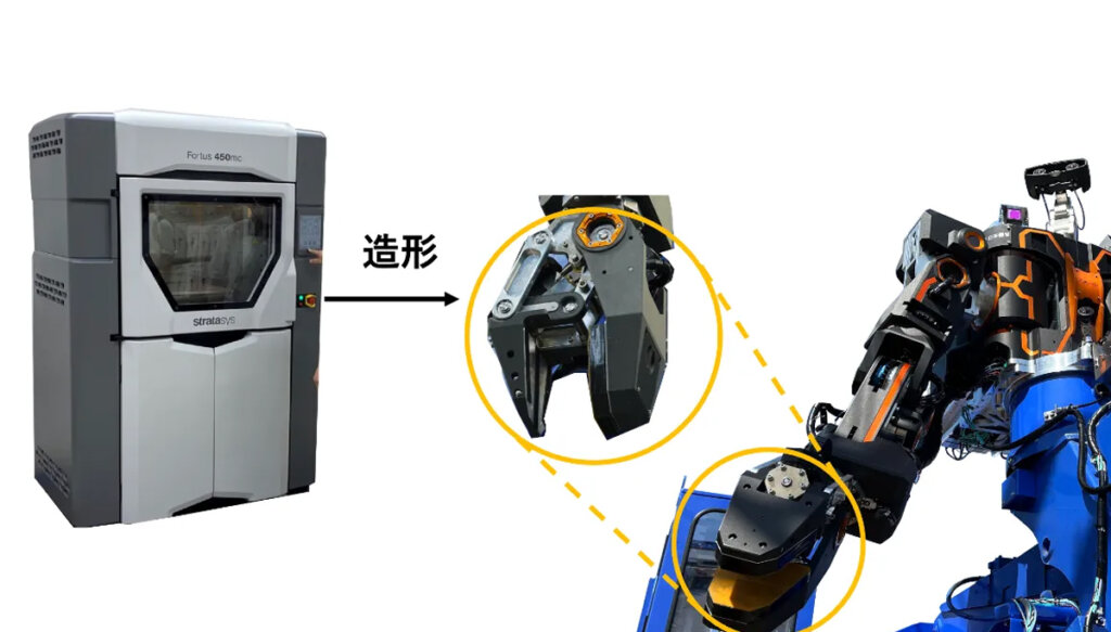 人機一体 人型重機へのAM活用例(出展:株式会社人機一体ウェブサイト)